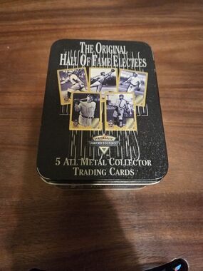 The Original Hall of Fame Electees Metal Trading Card Tin - Black & Gold